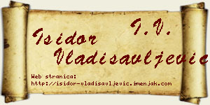 Isidor Vladisavljević vizit kartica